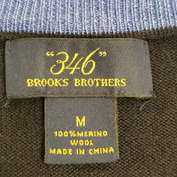 Brooks Brothers Mens Merino Wool Argyle Sweater Vest Size M Blue Preppy Layers - Picture 4 of 10